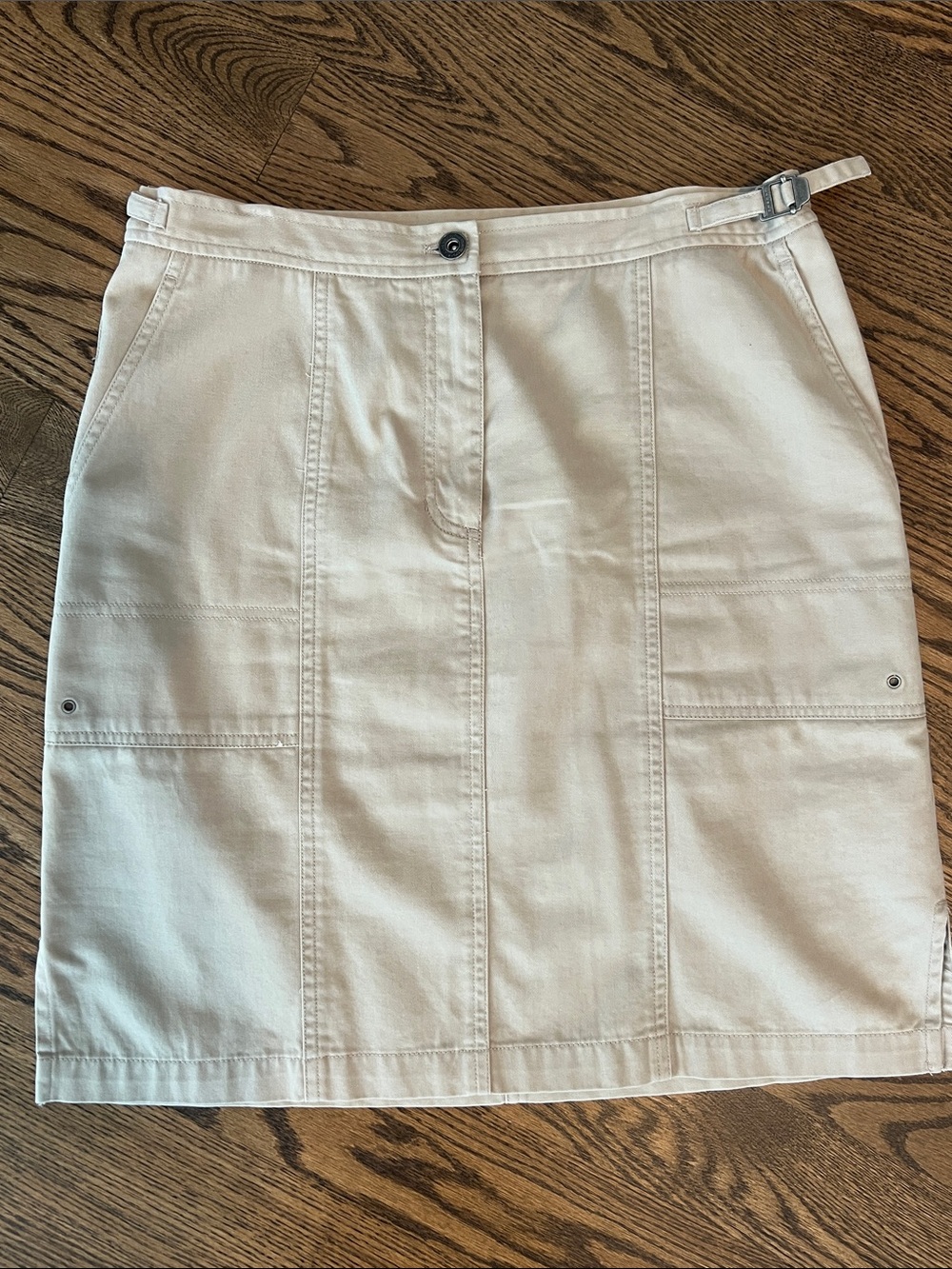 Lauren Ralph Women’s Khaki Cotton Cargo-Look Skirt- Light Tan